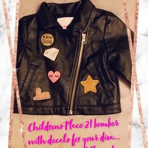 Faux leather jacket for toddler girl